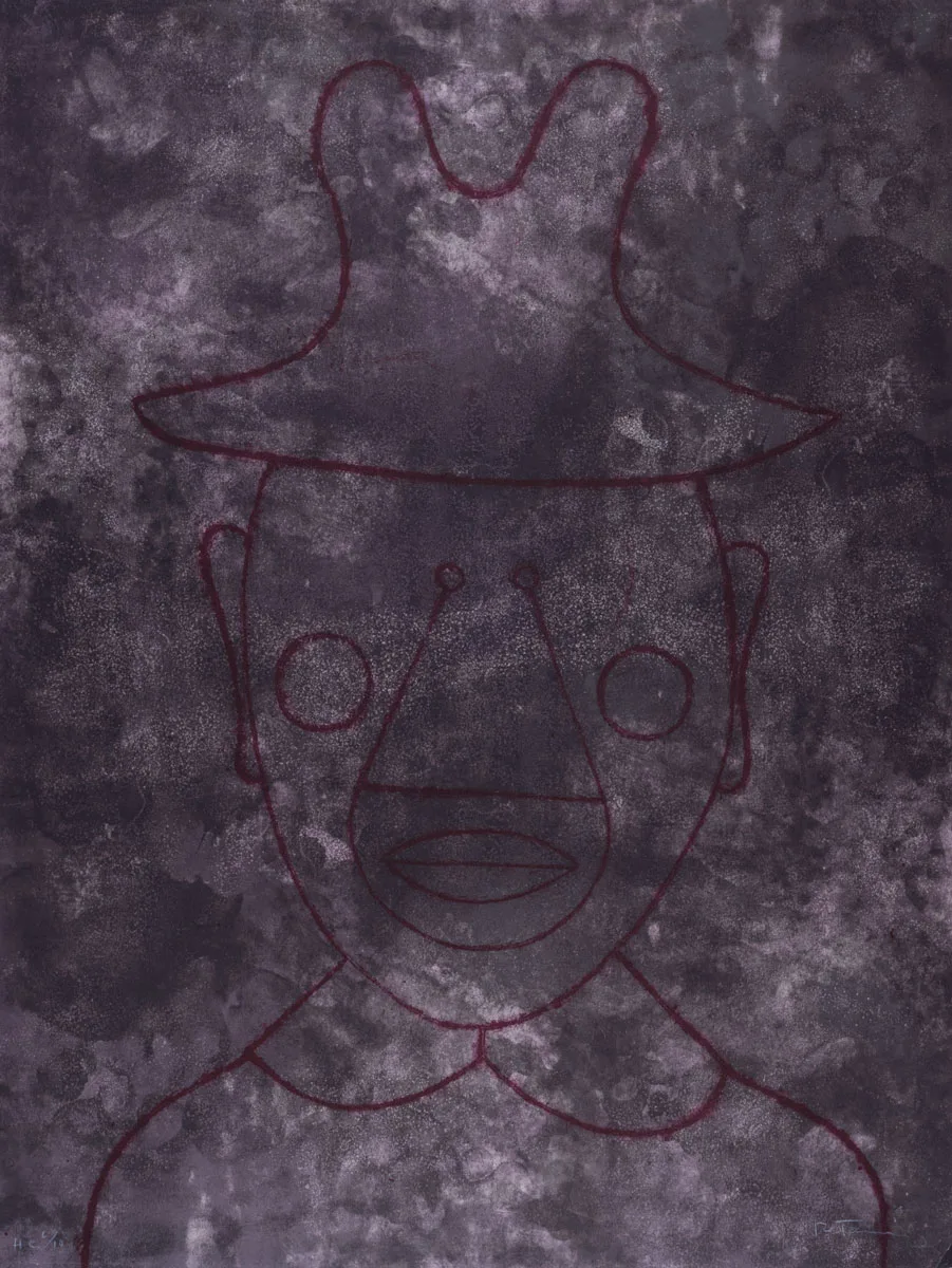 Rufino Tamayo, Cabeza en gris, Litografía, 76 x 56 cm, 1973