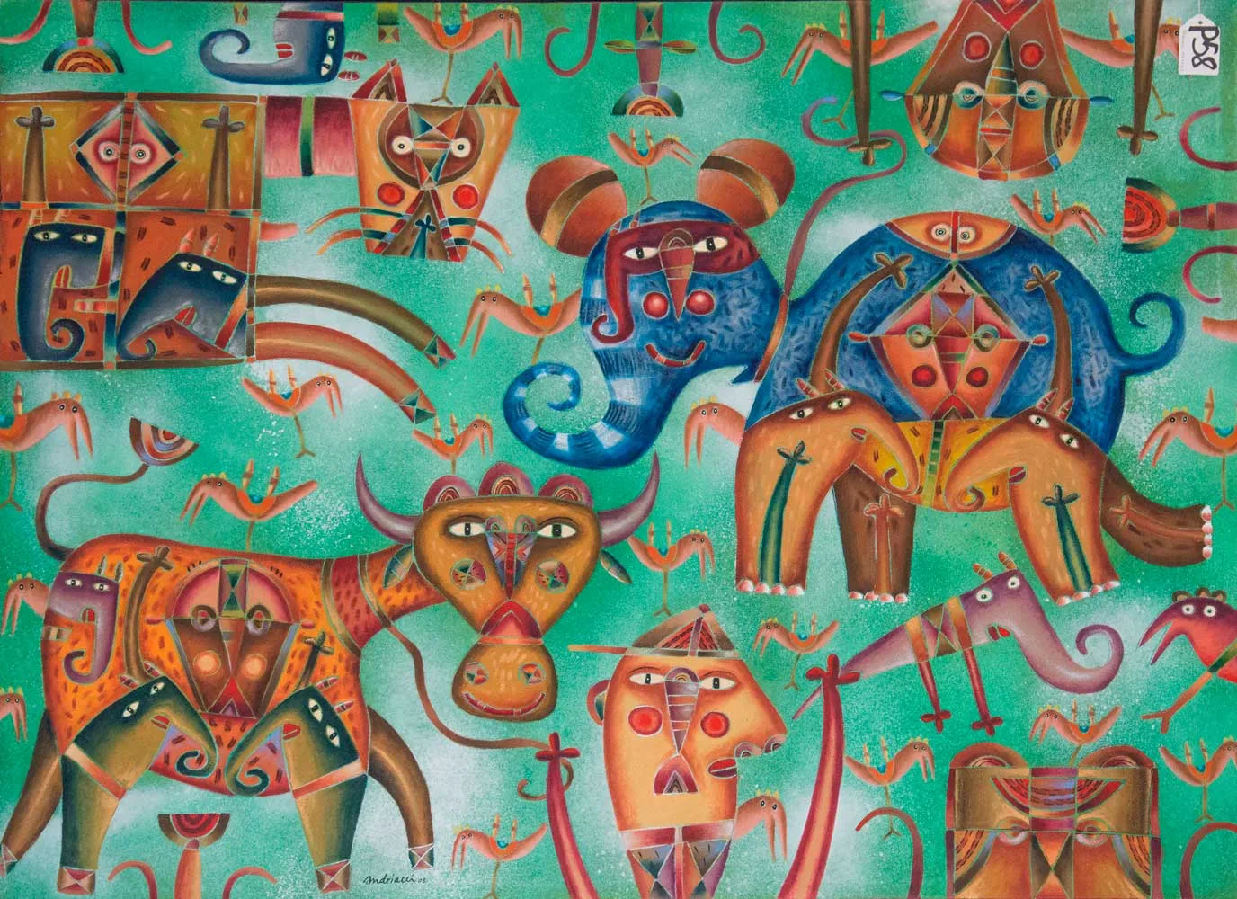 Fernando Andriacci El gran orador 100 x 130 cm Óleo y arena sobre tela 2018