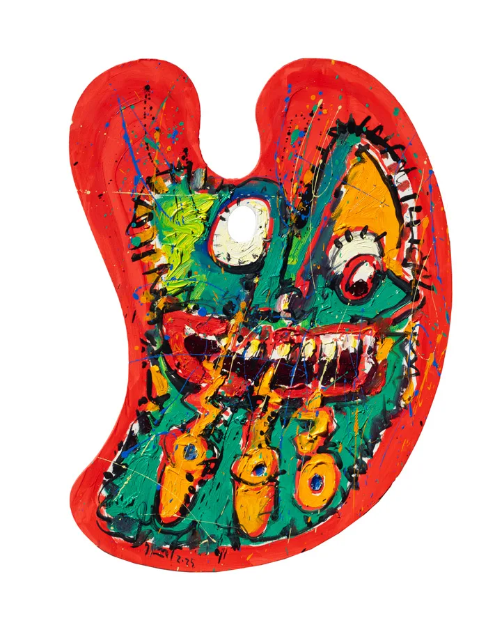 Jazzamoart Inventor de ruidos Óleo sobre madera 65 x 50 cm 2025
