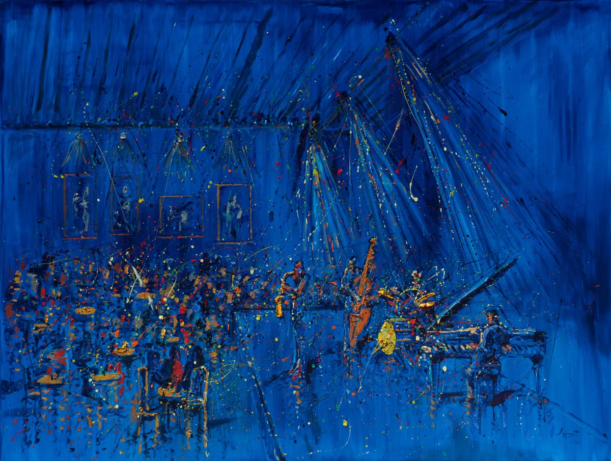 JAZZAMOART Una noche en el Bluenote 139 X 185 cm Óleo sobre tela 2026